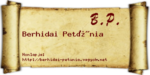 Berhidai Petúnia névjegykártya